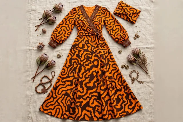 Amber Wave collection — Elda printed dress design 383